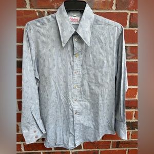 Vintage Stratford Permanent Press Long Sleeve Button Down Geometric Shirt L